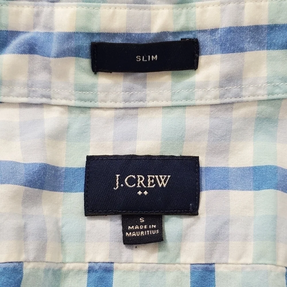 J. CREW SLIM FIT Blue & White Long-Sleeve Shirt, S